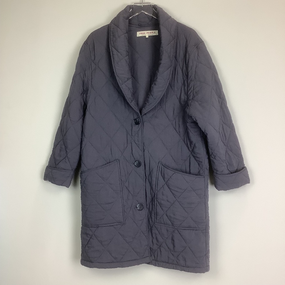 Free People Happy Day Dreamer Long Quilted Lagenlook Jacket Women's Small - Picture 3 of 11